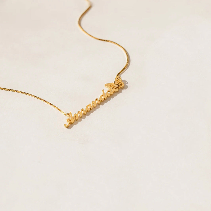 Mix & Match Elegant Butterfly Name Necklace